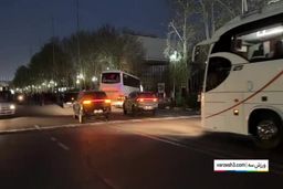 فیلم|ورود تیم فوتبال پرسپولیس به استادیوم آزادی