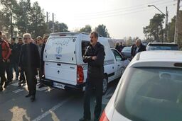 تصاویر بزرگان فوتبال در مراسم خاکسپاری مجید پروین