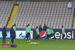 تمرینات رئال مادرید برای آماده سازی دیدار با کلوب بروژ