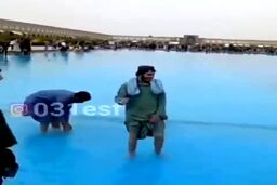 فیلم عجیب از ورود نیروهای طالبان به حوض میدان نقش جهان اصفهان
