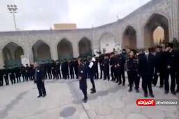 مردم و خادمین حرم مطهر رضوی در تشییع پیکر شهرام عبدلی
