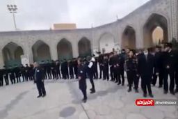 مردم و خادمین حرم مطهر رضوی در تشییع پیکر شهرام عبدلی
