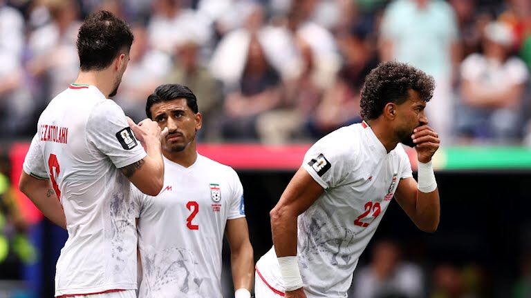 فشار بچه های ایران روی دروازه بلژیک و شوت عزت الهی که کورتوا مهار کرد