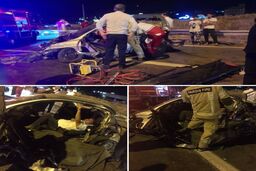  تصاویر دلخراش از له شدن ۲۰۶ در آزادراه پردیس