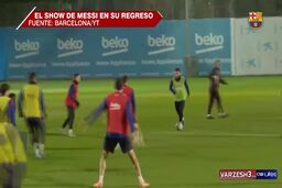 پاس های فوق العاده مسی در تمرینات بارسلونا