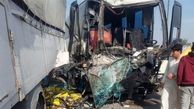 فیلم و عکس تلخ|تصادف مرگبار اتوبوس ترمز بریده در جاده؛عبور از روی خودروها و له کردن پنج نفر