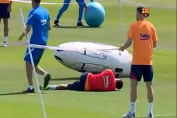 ویدئو|تمرینات عجیب بارسلونا زیر نظر ژاوی