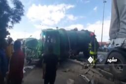 اولین تصاویر از تصادف وحشتناک در جاده مشهد
