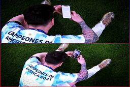 تصاویر لو رفته از تماس مسی با پدر و همسرش