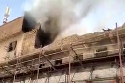  اولین تصاویر از آتش‌سوزی بزرگ در کربلا|باب الرجاء مرقد امام حسین(ع)