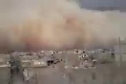 ویدئو:لحظه آخر الزمانی حرکت طوفان شن وحشتناک به سمت ایران
