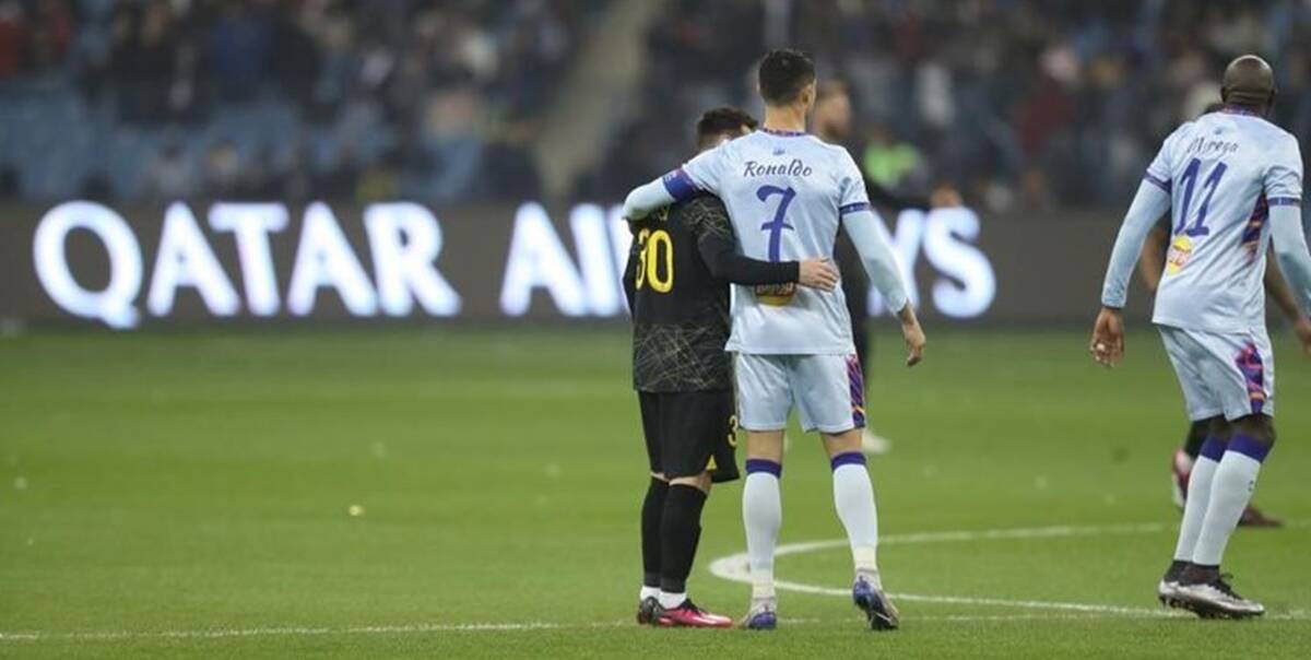 پاری سن ژرمن 5 - تیم منتخب النصر و الهلال 4/ گلزنی مسی و رونالدو در نبرد ریاض
