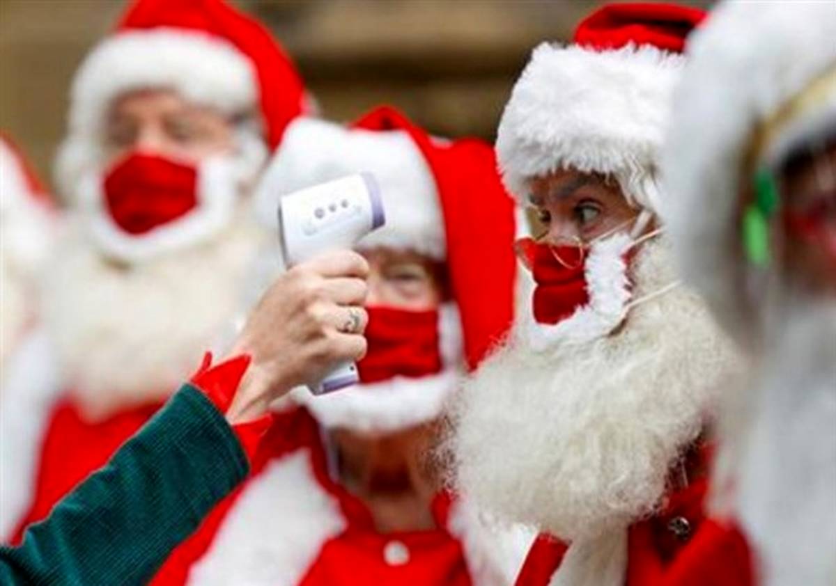 دیدار با بابانوئل از پشت شیشه|عکس دیدنی 