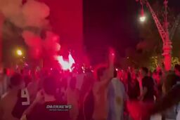 جشن خیابانی هواداران بارسلونا پس از قهرمانی مسی در کوپا