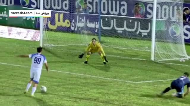 گل دوم ملوان به پیکان توسط رضا جعفری