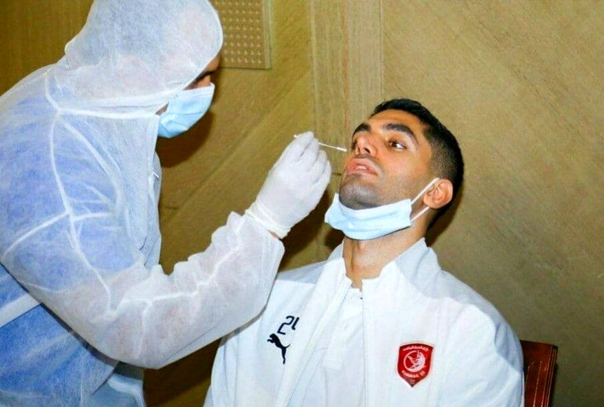 تست کرونای علی کریمی در جده+عکس لو رفته