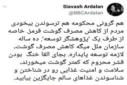 کاهش قیمت مصرف گوشت لازمه توسعه پایدار است .... +مطلب 