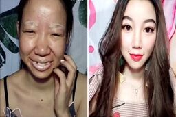 چهره ترسناک یک زن بعد از پاک کردن آرایش + فیلم

