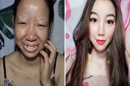 چهره ترسناک یک زن بعد از پاک کردن آرایش + فیلم

