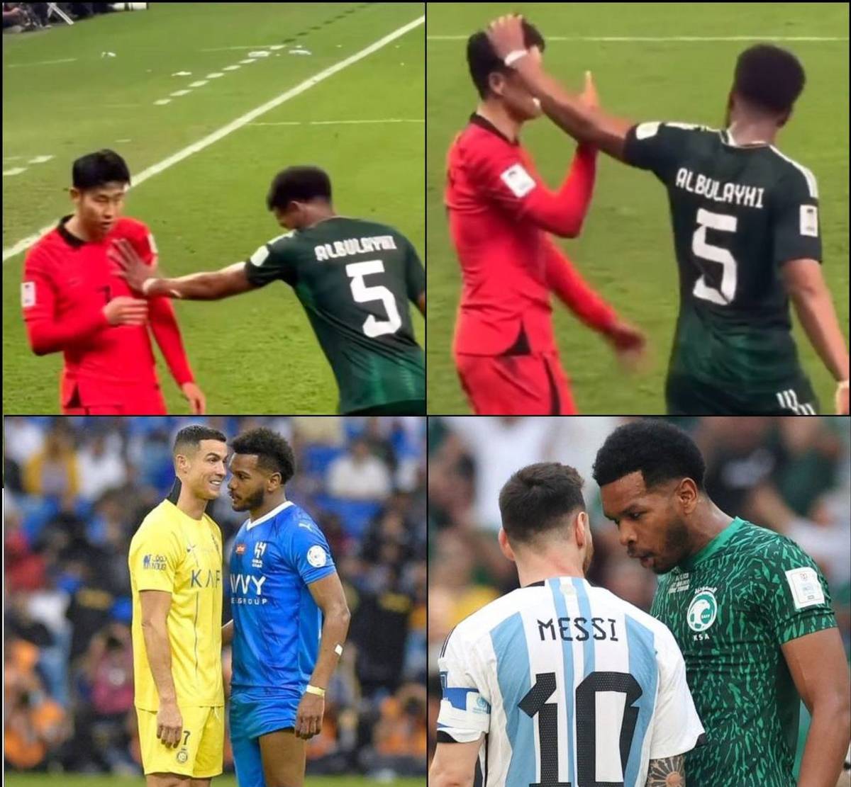 ادامه بی اخلاقی های مدافع عربستان در زمین فوتبال+عکس